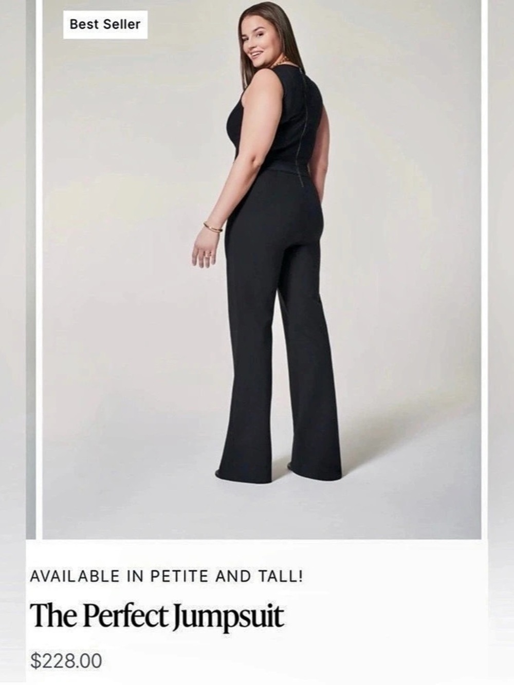 SPANX The Perfect Jumpsuit Black Wide Leg Size 2X